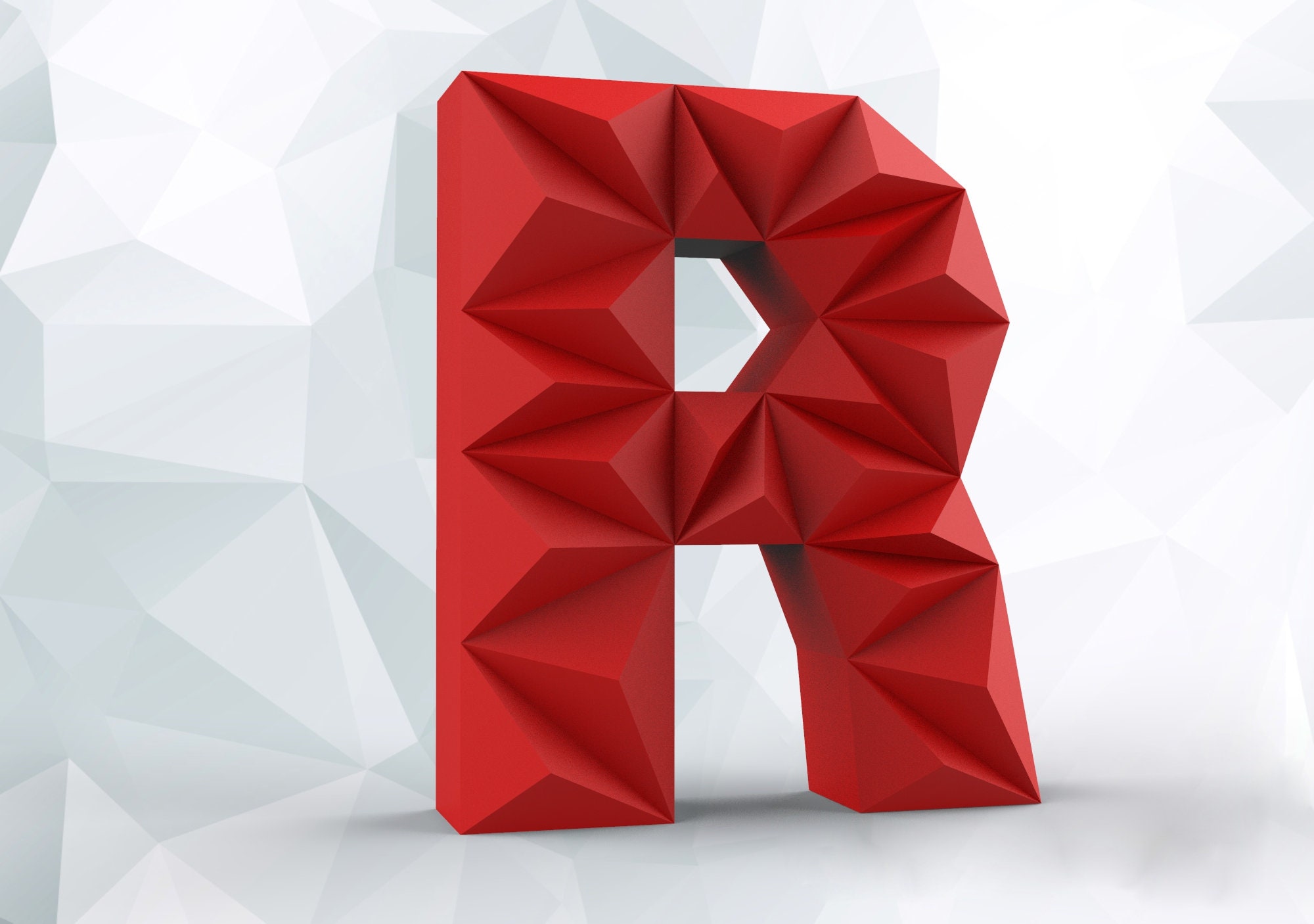 3d Letter R Pattern Papercraft Letter R 3D DIY Pepakura Origami Paper Low Poly - Etsy