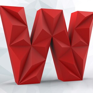 Papercraft Letter W 3D DIY Pepakura Origami Paper Low Poly - Etsy