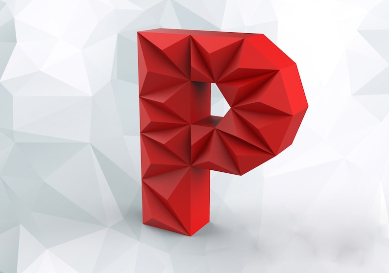 Papercraft Letter P 3D DIY Pepakura Origami Paper Low Poly - Etsy