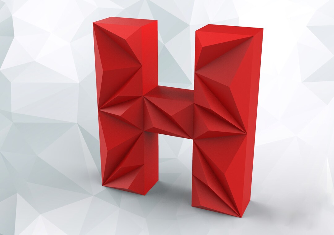 Papercraft Letter H 3D DIY Pepakura Origami Paper Low Poly - Etsy