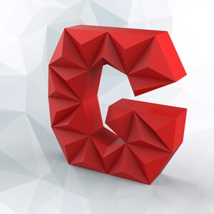 Papercraft letter G 3D DIY pepakura origami paper low poly
