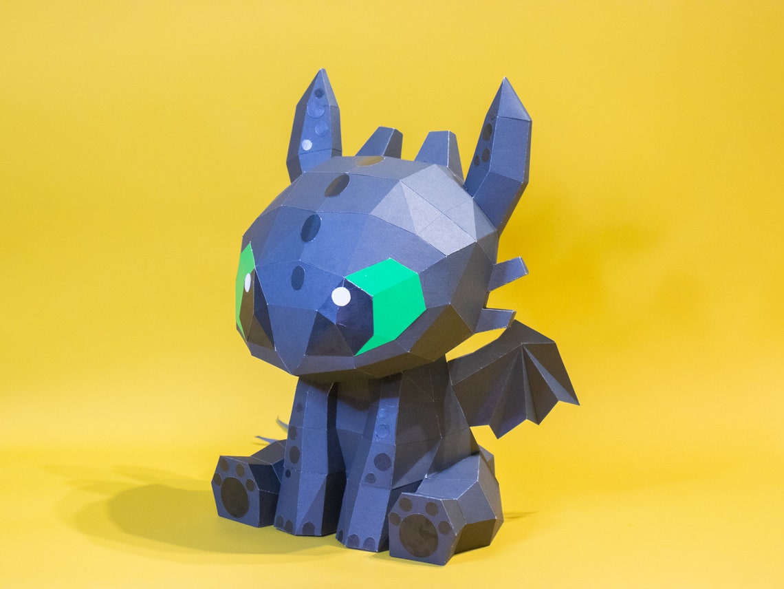 Stitch and Night Fury Dragon PDF SVG Papercraft DIY Pepakura Etsy