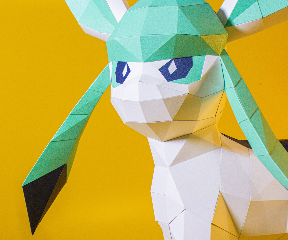 Pokemon Glaceon Eevee Evolution 3D Papercraft PDF, Templates, DIY