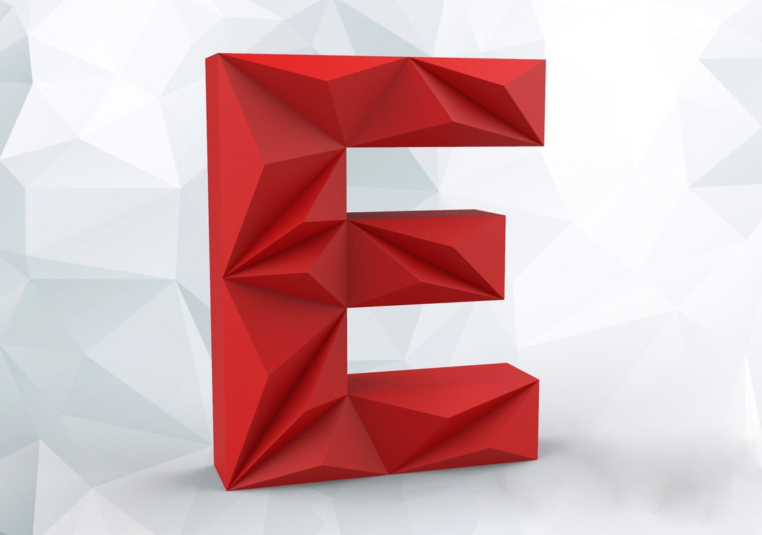 Papercraft Letter E 3D DIY Pepakura Origami Paper Low Poly - Etsy