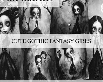 ゴシックハロウィンファミリー。ジャンクジャーナルにぴったりの