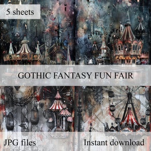 Junk journal gothic fair papers, printable paper, scrapbook, scrapbooking, dairy papers, ephemera - gothic, fantasy