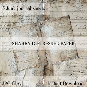 Junk Journal distressed paper, scrapbooking collage, shabby, vintage, scrapbooking handmade, junk journal kit, printable, ephemera digital