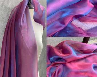 1 yard 57width Imported fabric colorful wedding net yarn gradient perspective designer fabric laser fantasy color organza fabric