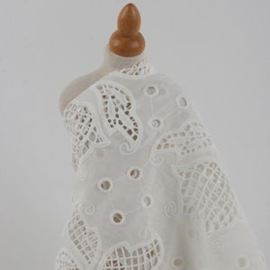 Tissu en coton pour bordures à oeillets, Tissu en coton à broder, Tissu en dentelle à bordure creuse par yard