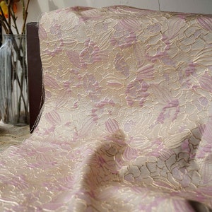 Gold Wire Flower Jacquard Fabric，Brocade Fabric By The Yard