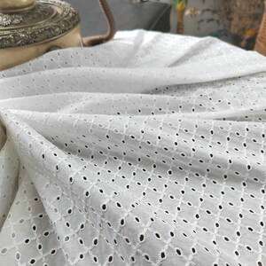 Cotton Eyelet Borders Fabric, Embroidery Cotton Fabric, Hollowed Border Lace Fabric By The Yard
