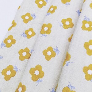 Flower Embroidery Cotton Linen Fabric ,Embroidered Fabric For Dress,Clothing,National Style Fabric By The Yard