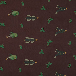 Embroidery Cotton Linen Fabric ,Cotton Linen Embroidered Fabric For Pillow，Decor National Style Fabric By The Yard