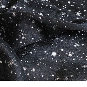 Schwarzer Stern-Organza-Stoff für Kinder, Stern-Tüll-Spitzen-Gewebe, Kleidung, Kleid Mesh-Gewebe Schüttgut