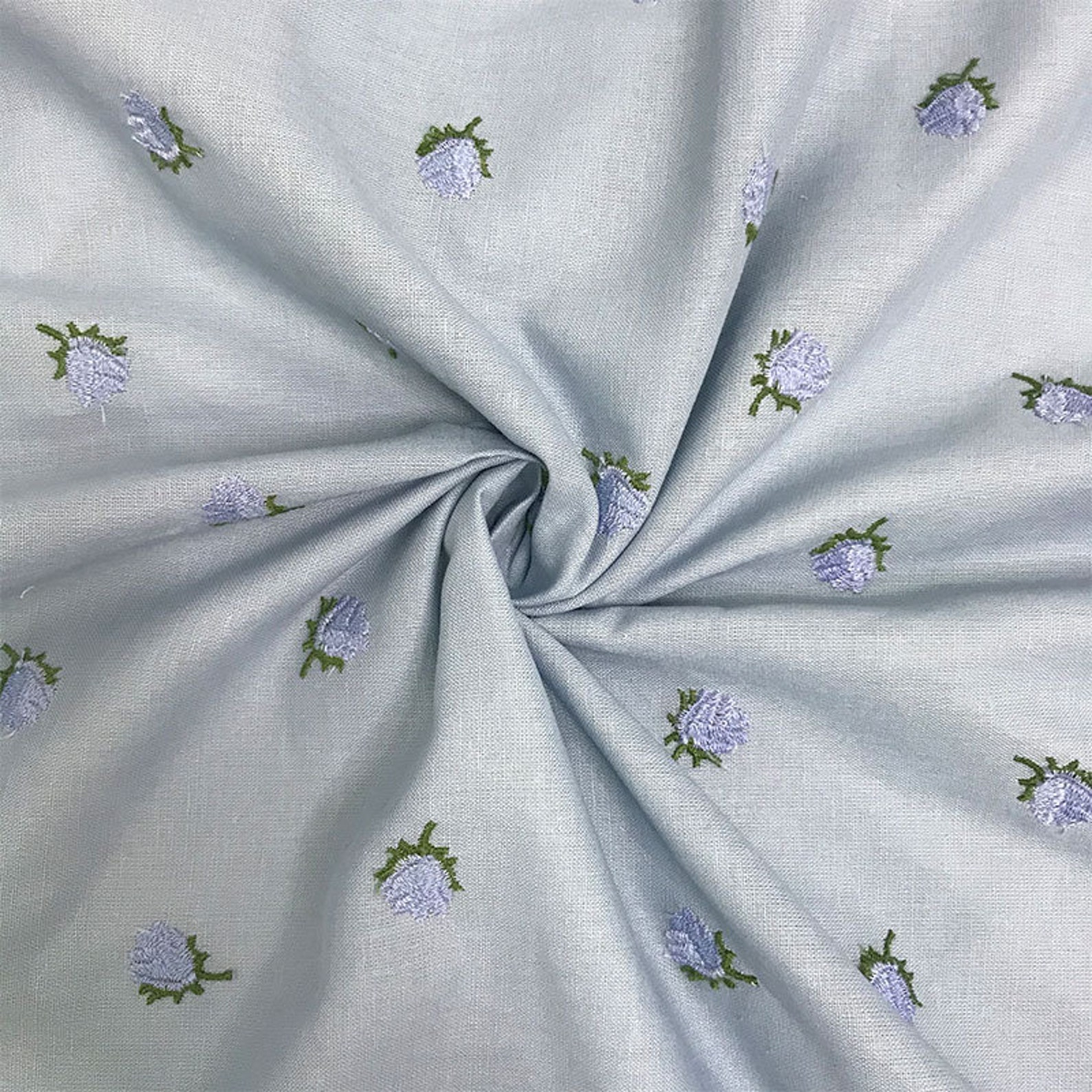 Flower Embroidery Cotton Linen Fabric cotton Linen Etsy