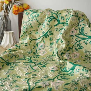 Brocade Fabric,Soft Sheen Flower Jacquard Fabric By The Yard