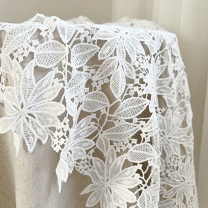 Guipure Flower Forest Embroidered Lace Fabric,Bridal Lace  By The Yard