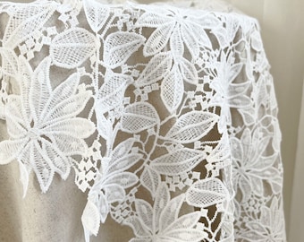 Guipure Flower Forest Embroidered Lace Fabric,Bridal Lace  By The Yard