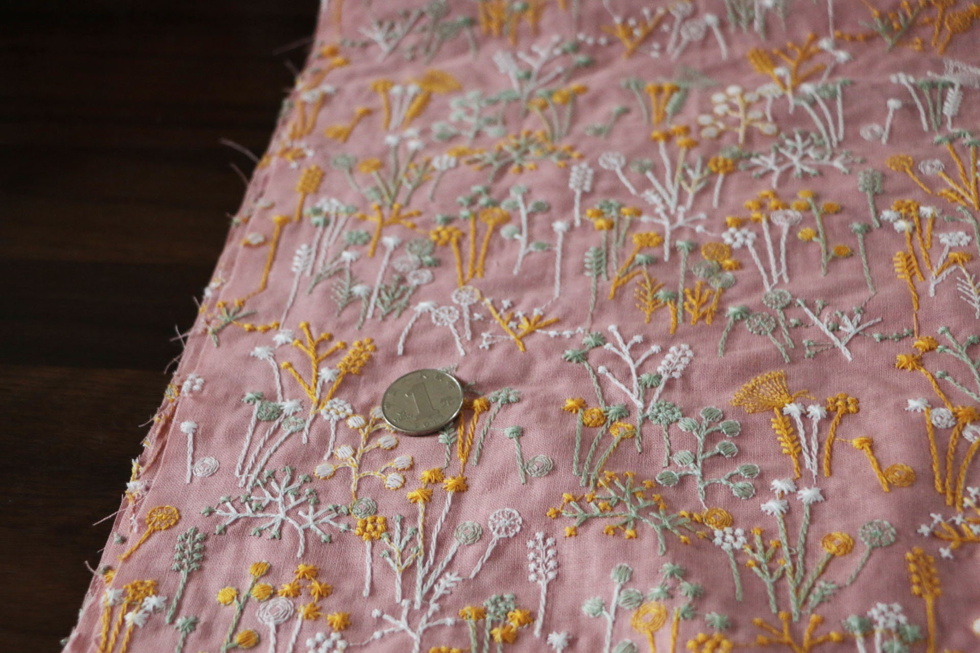 Flower Embroidery Cotton Linen Fabric cotton Linen Etsy UK