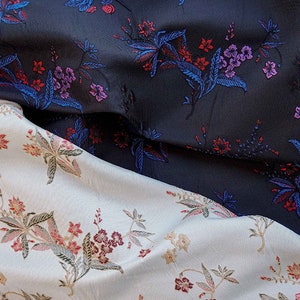 Brocade Fabric,Soft Sheen Flower Jacquard Fabric By The Yard
