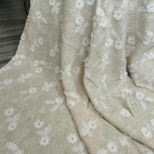 Embroidery Cotton Linen Fabric ,Cotton Linen Embroidered Fabric For Dress,Clothing,National Style Fabric By The Yard