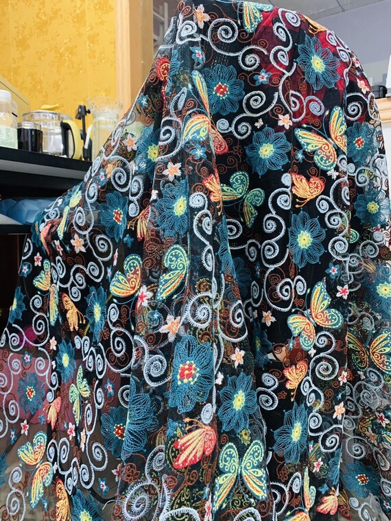 Robe Self-Portrait En Dentelle Bleu Marine Et Jaune - Taille UK8/US4 - Neuve Sans étiquettes