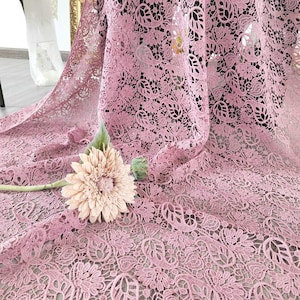 Guipure Embroidered Lace Fabric,Bridal Lace  By The Yard