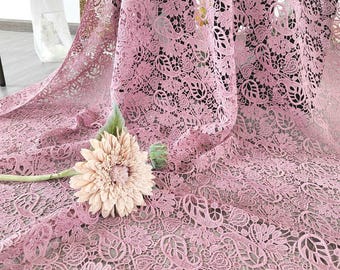 Guipure Embroidered Lace Fabric,Bridal Lace  By The Yard