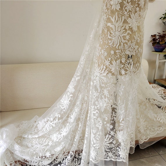where to buy lace fabric for wedding dress Lace Fabric Cloth Wedding Dress DIY Production Materials -