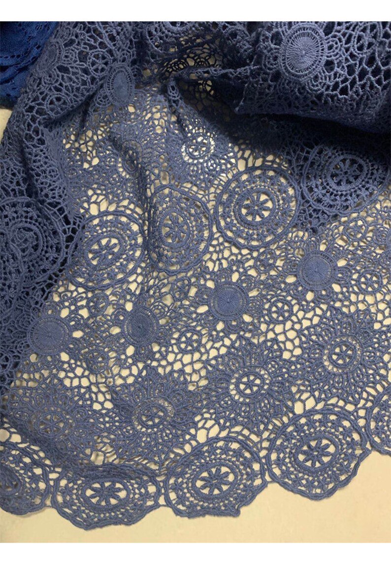 Embroidered Flower Lace Fabricguipure Lace Fabricelegant Etsy