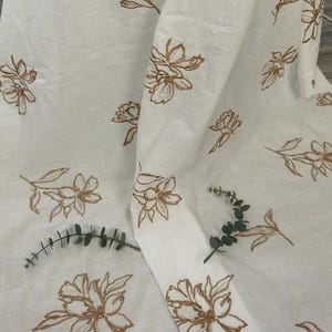 Flower Embroidery Cotton Fabric ,Cotton Embroidered Fabric For Dress,Clothing,National Style Fabric By The Yard