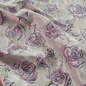 Brocade Fabric,Soft Sheen Flower Jacquard Fabric By The Yard