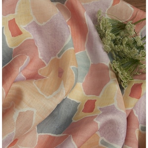 Printed Linen Fabric By The Yard