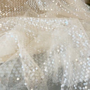 Sequins Lace Fabric,Bridal French Lace For wedding Dress,Embroidery Sequins floral Lace By The Yard