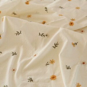 Flower Embroidery Cotton Fabric ,Cotton Embroidered Fabric For Dress,Clothing,National Style Fabric By The Yard