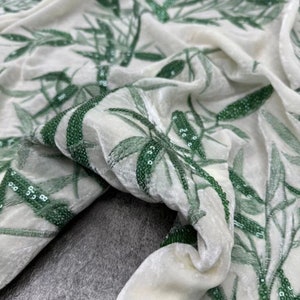 Sequins Silk Velvet Fabric By The Yard