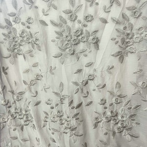 Flower Embroidery Chiffon Fabric By The Yard