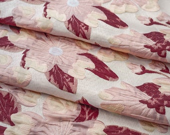 Flower Jacquard Brocade Fabric By The Yard