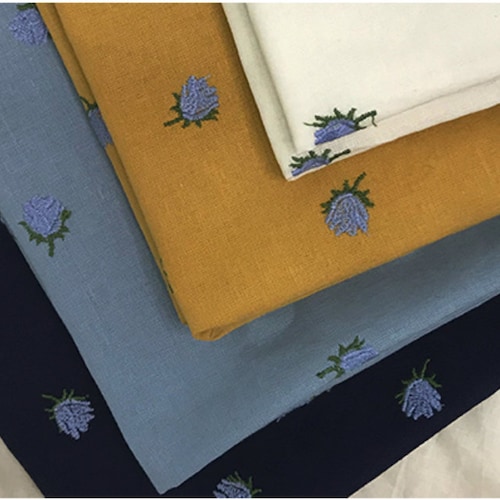 Paisley Embroidery Linen Fabric Embroidered Linen Cotton Etsy