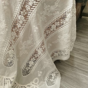 Cotton Eyelet Borders Fabric, Embroidery Cotton Fabric, Hollowed Border Lace Fabric By The Yard