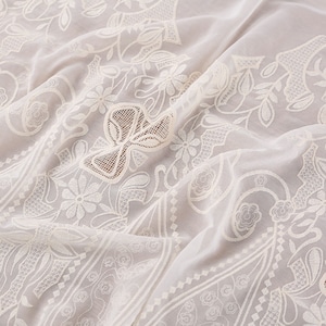 Flower Embroidery Chiffon Fabric By The Yard