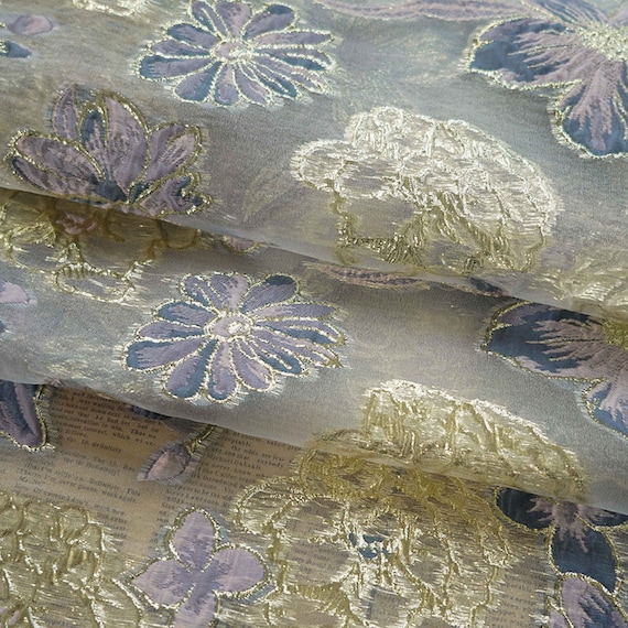 Soft Sheen Flower Jacquard Transparent Fabric by the Yard - Etsy
