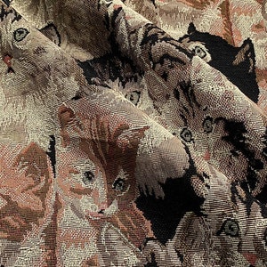 Cat Jacquard Fabric By The Yard image 4