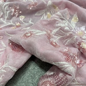Sequins Silk Velvet Fabric By The Yard