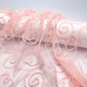 3D Flower Embroidery Lace,Tulle Mesh Lace,Bridal Lace Wedding Dress,Kids Dress Fabric By the yard