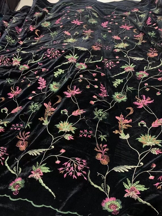 Embroidered on sale velvet fabric