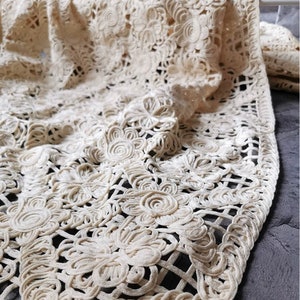 Cotton Embroidery Lace Fabric,Crochet Fabric By The Yard