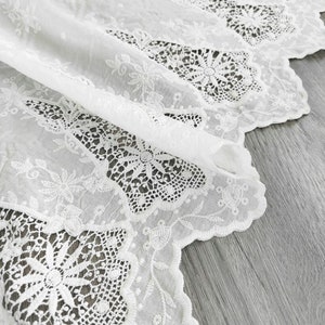 Cotton Eyelet Borders Fabric, Embroidery Cotton Fabric, Hollowed Border Lace Fabric By The Yard