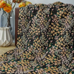 Brocade Fabric,Soft Sheen Flower Jacquard Fabric By The Yard