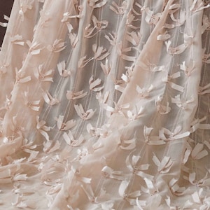Ruffle Embroidery Chiffon Fabric By The Yard